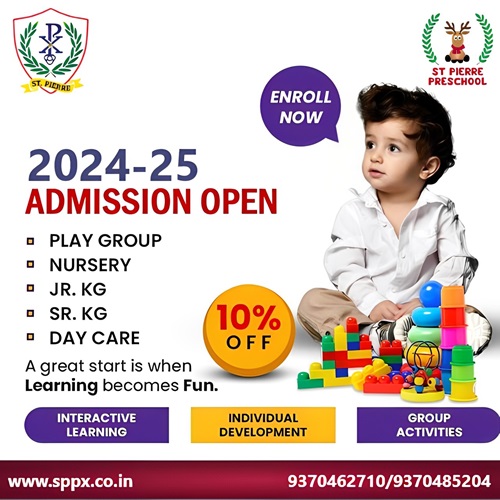 Enroll Now at St Pierre Preschool - Admission Open 2024-25!